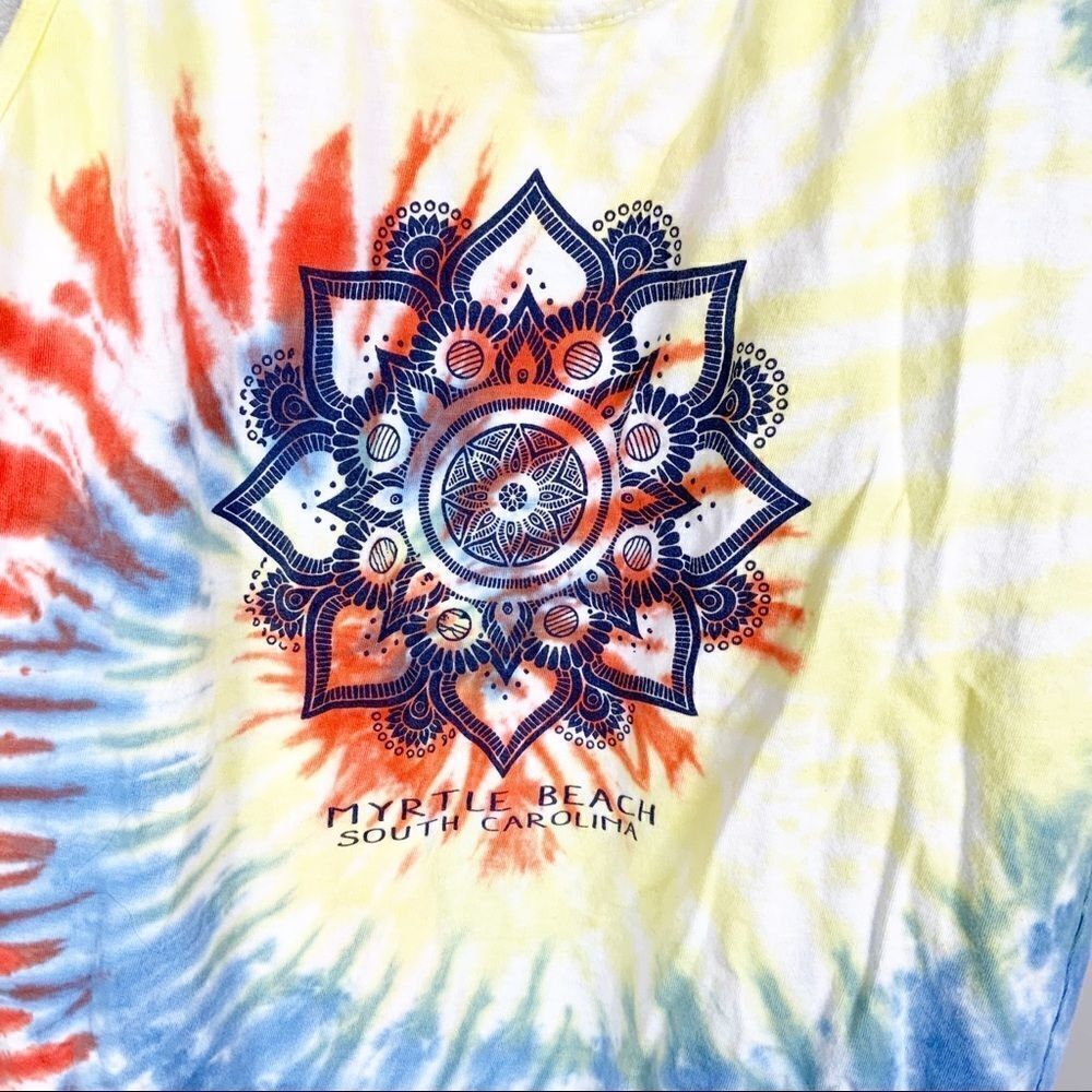 🌺3 FOR $20🌺 - Myrtle Beach Tie Dye Exist asymmetrical tank M - Picture 2 of 3